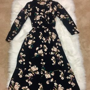 Black & Floral Print dress
